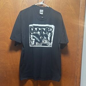 Vintage UK Punk Band The Damned Black Graphic T-Shirt